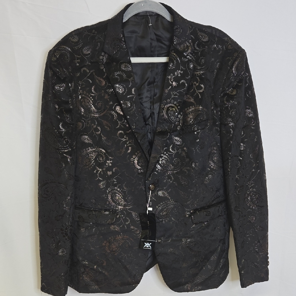 Men's Black Floral Blazer